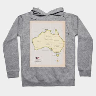 Illustrated map of Australia Hoodie